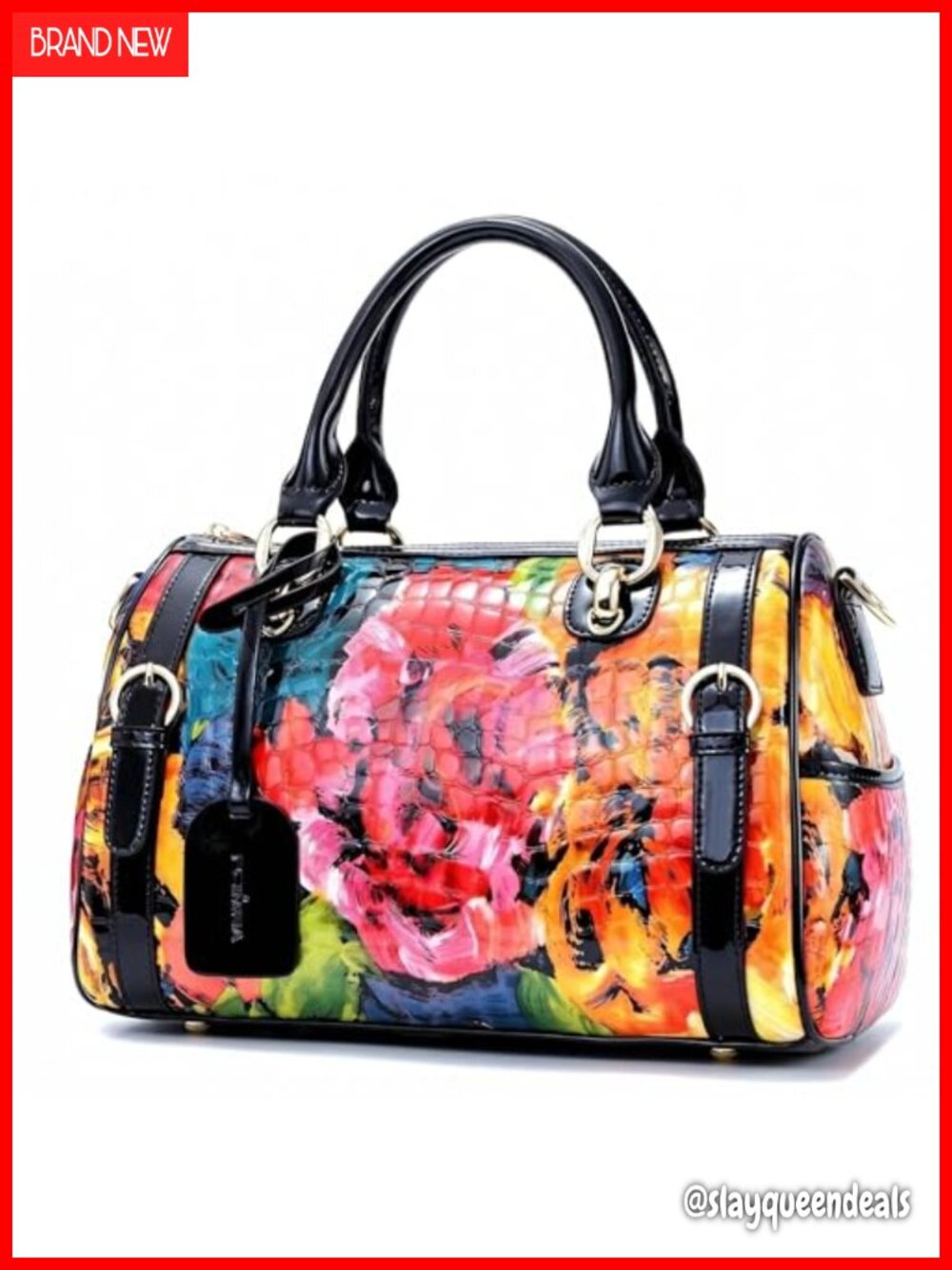 Genuine Leather Satchel Handbag Crossbody Shoulder Bag with Adjustable Strap